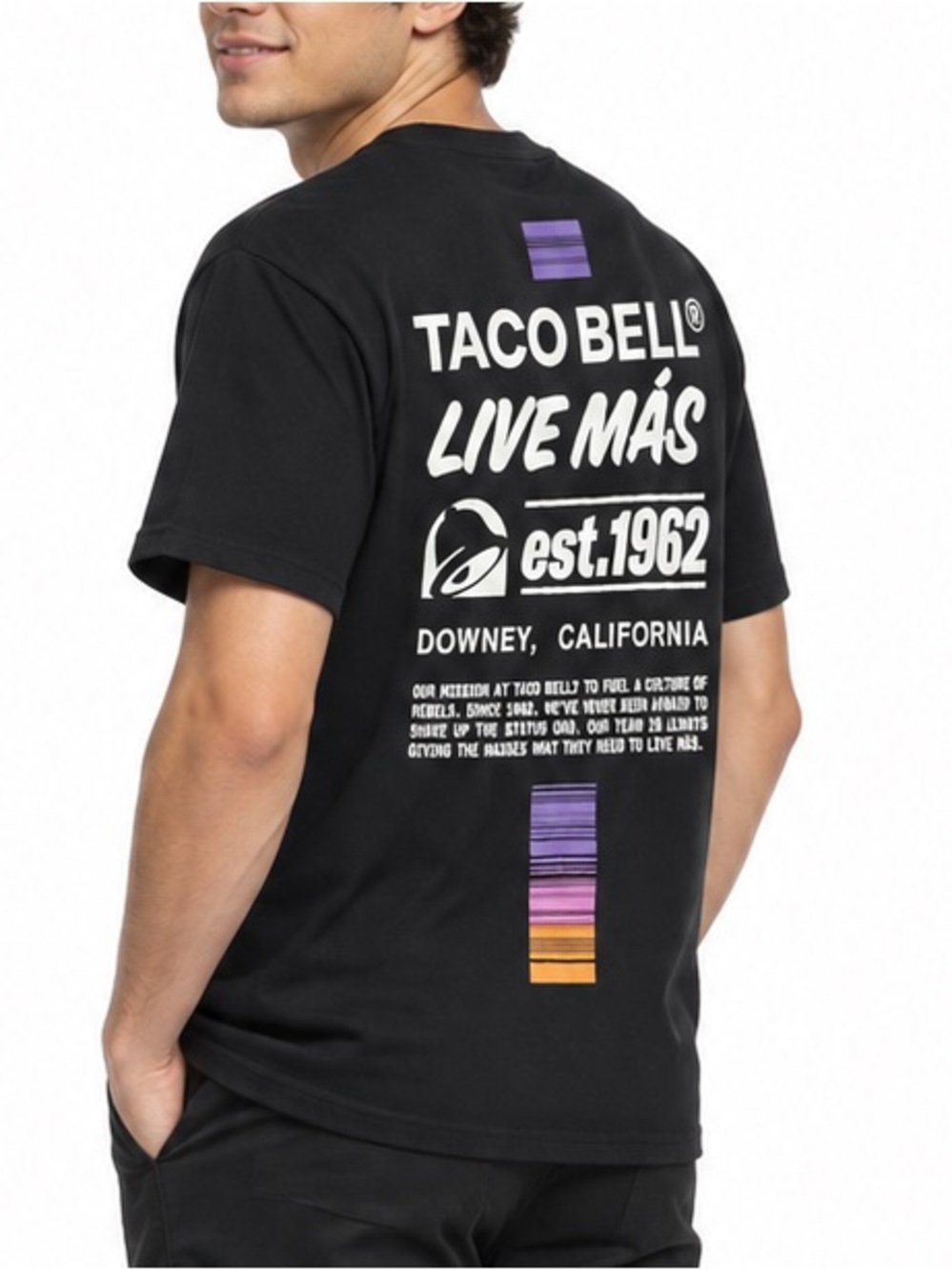 Taco Bell Mens Medium Black Employee Workwear Halloween Costume Graphic Tee